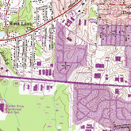 Topographic Map of Arlington Park, GA