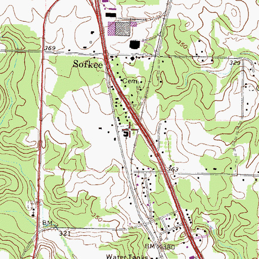 Topographic Map of Avondale Church, GA