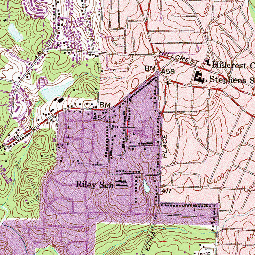 Topographic Map of Azalea Park, GA