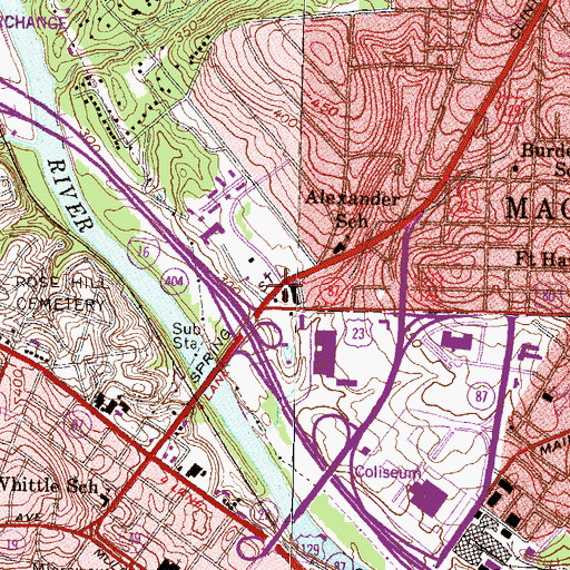 Topographic Map of Baconsfield Shopping Center, GA