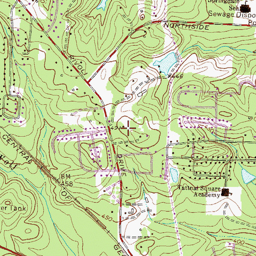 Topographic Map of Billingwood, GA