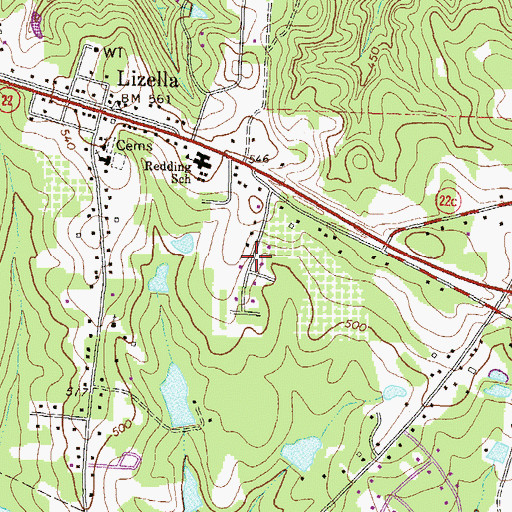 Topographic Map of Blanton Acres, GA