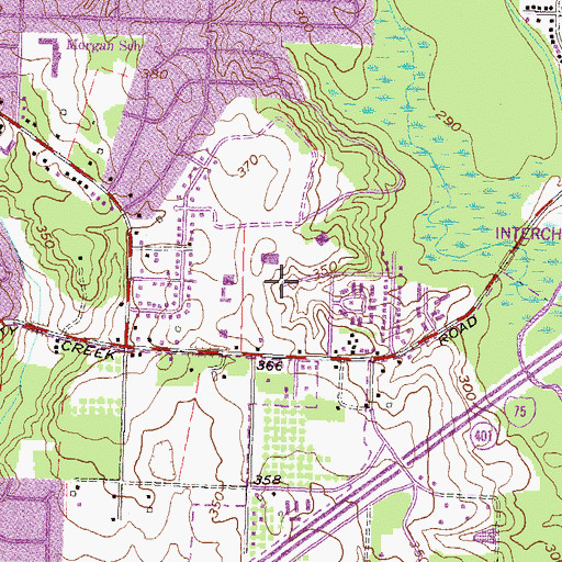 Topographic Map of Bloomfield Community Park, GA