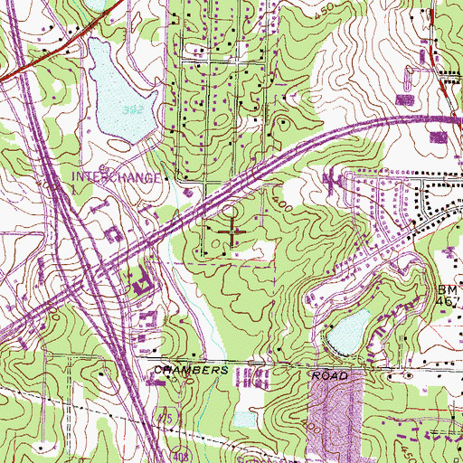 Topographic Map of Bloomfield Farms, GA