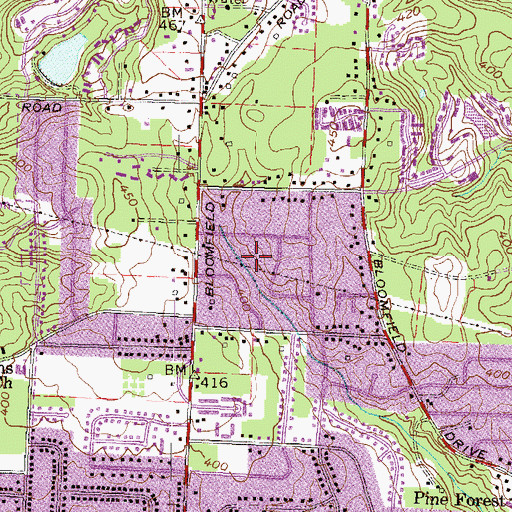 Topographic Map of Bloomfield Heights, GA