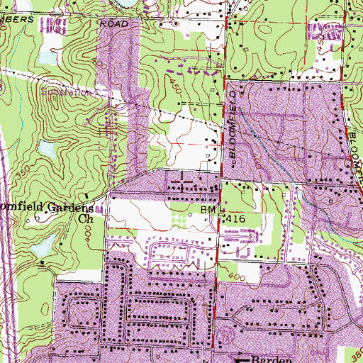 Topographic Map of Bloomfield Park, GA