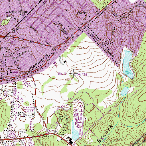 Topographic Map of Bowden Golf Course, GA