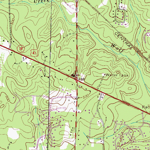 Topographic Map of Bowman Church, GA