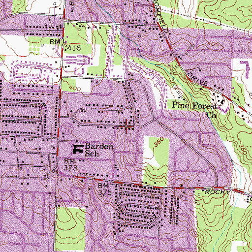 Topographic Map of Briarwood, GA