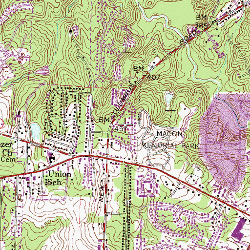 Topographic Map of Briarwood Hill, GA