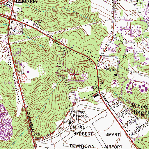 Topographic Map of Bridgeman, GA