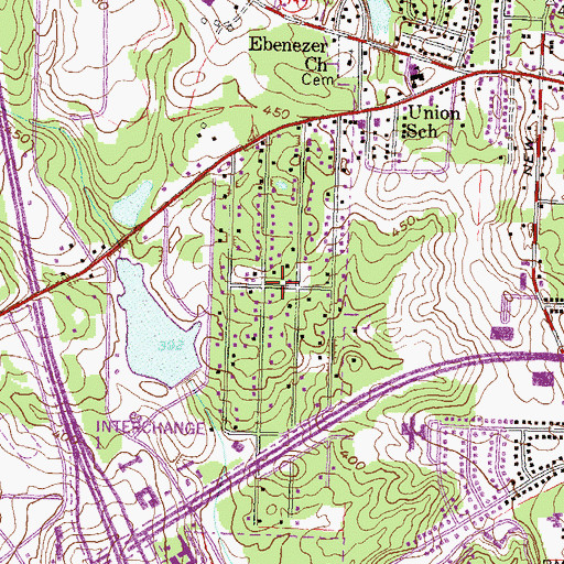 Topographic Map of Brookhaven, GA