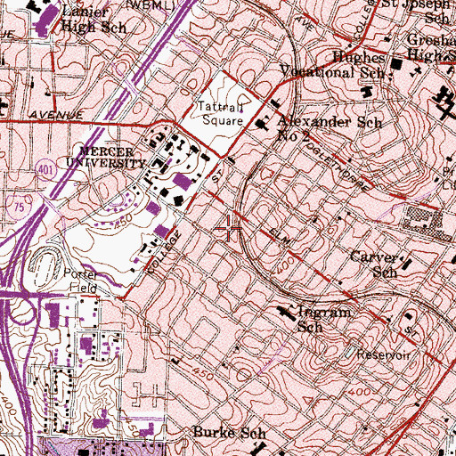 Topographic Map of Bryant Tabernacle Baptist Church, GA