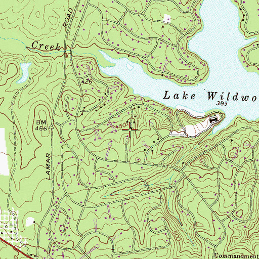 Topographic Map of Camelot, GA