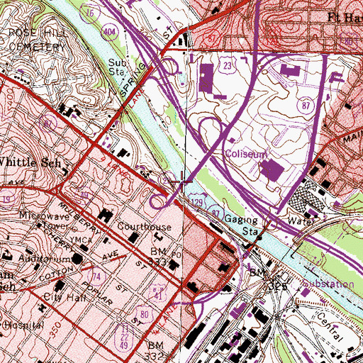 Topographic Map of Carl Vinson Bridge, GA