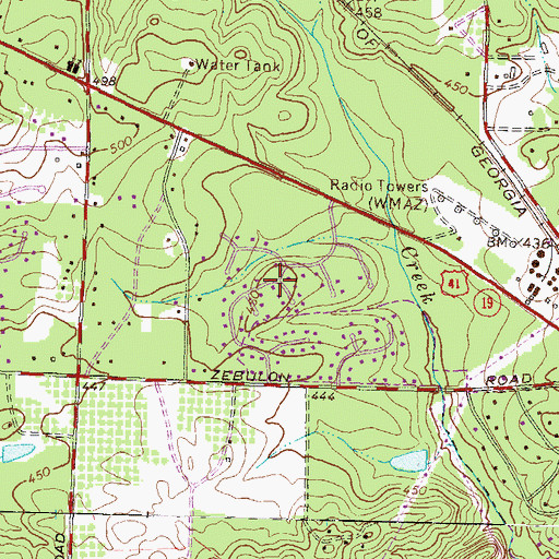 Topographic Map of Castlegate, GA
