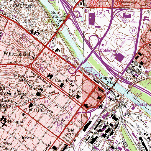 Topographic Map of Charter Lake Hospital, GA