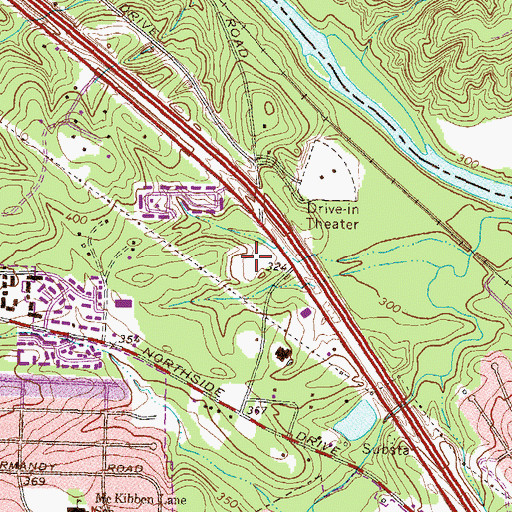 Topographic Map of Charter Lake Hospital, GA