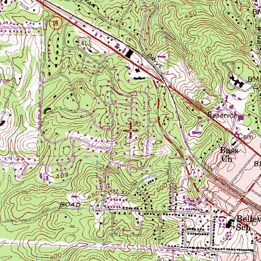 Topographic Map of Country Club Estates, GA