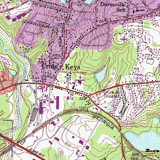 Topographic Map of Cross Keys Christian Academy, GA