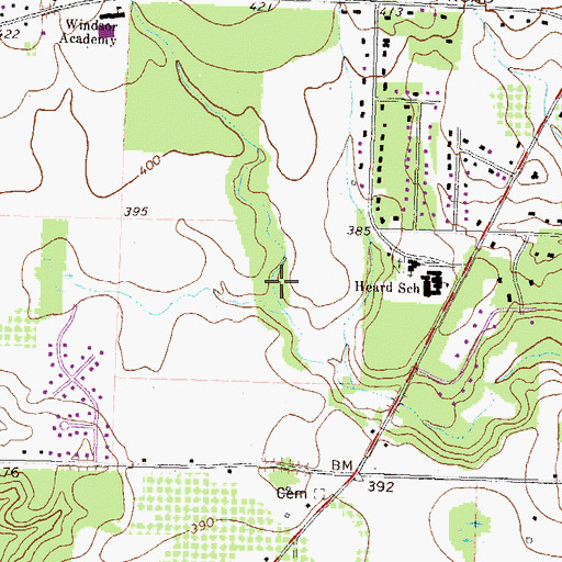 Topographic Map of Bevinwood, GA