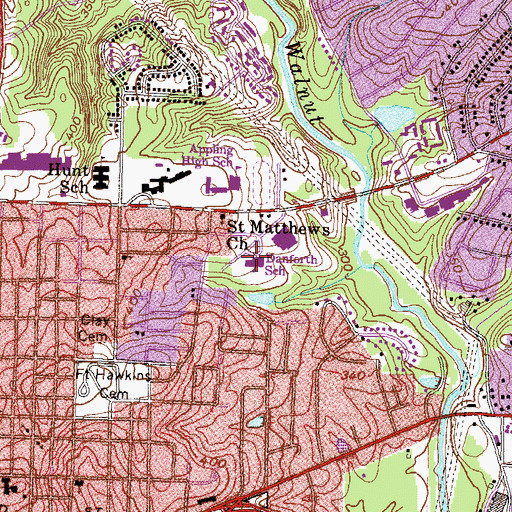 Topographic Map of Danforth School, GA