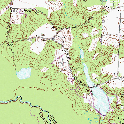 Topographic Map of Echeconnee Acres, GA