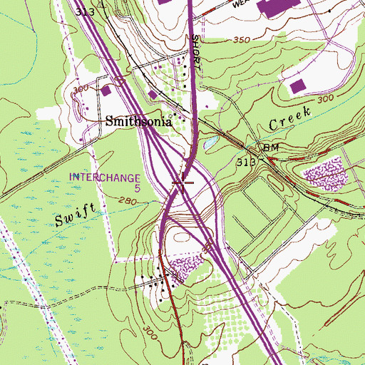 Topographic Map of Interchange 5, GA