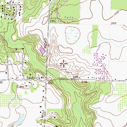 Topographic Map of Fairystone, GA