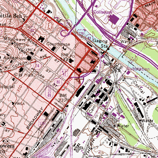 Topographic Map of Fire Station Number 4, GA