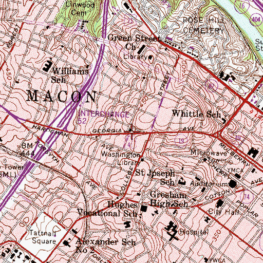 Topographic Map of First Church of Christ Scientist, GA