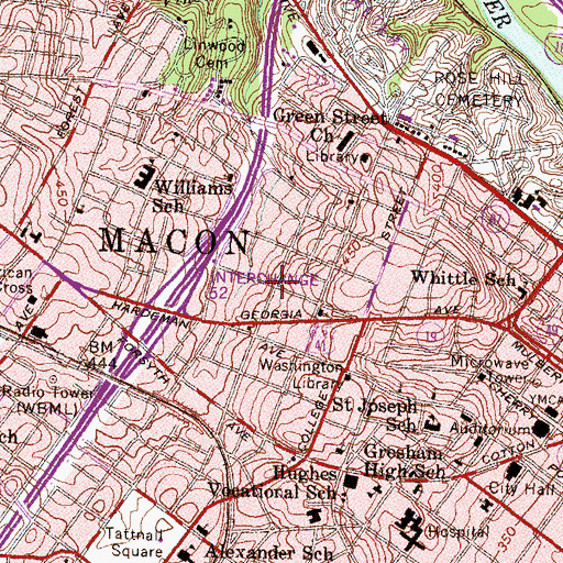 Topographic Map of First Congregational Church, GA