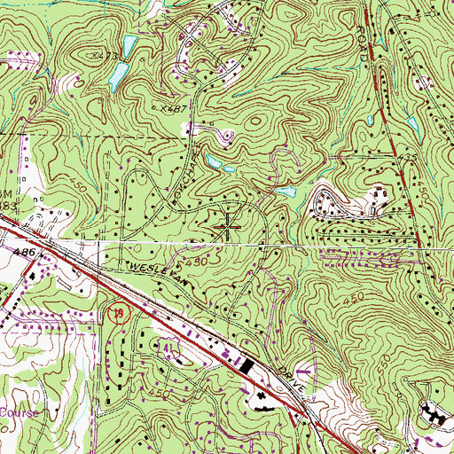 Topographic Map of Forest Lake, GA