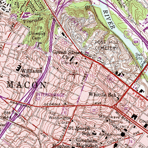 Topographic Map of Fountain Temple African Methodist Episcopal Church, GA