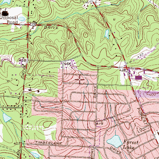 Topographic Map of Glenwood Forest, GA