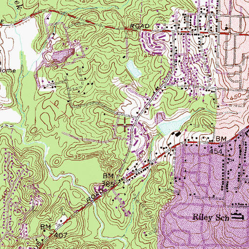 Topographic Map of Green Meadows, GA