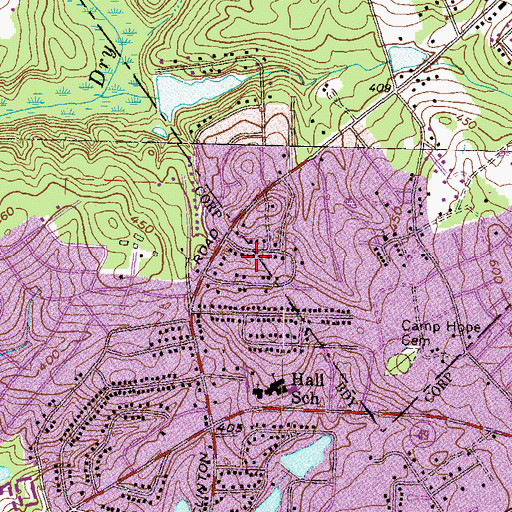 Topographic Map of Groveland, GA