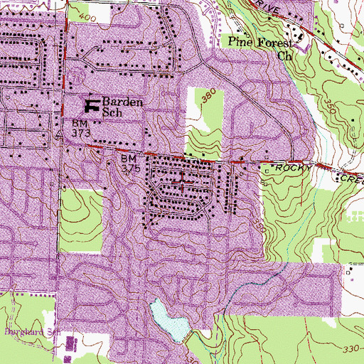Topographic Map of Groveland Park, GA