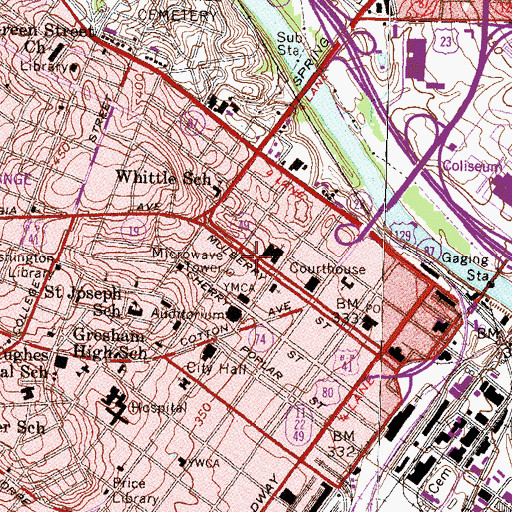 Topographic Map of Hardeman Park, GA