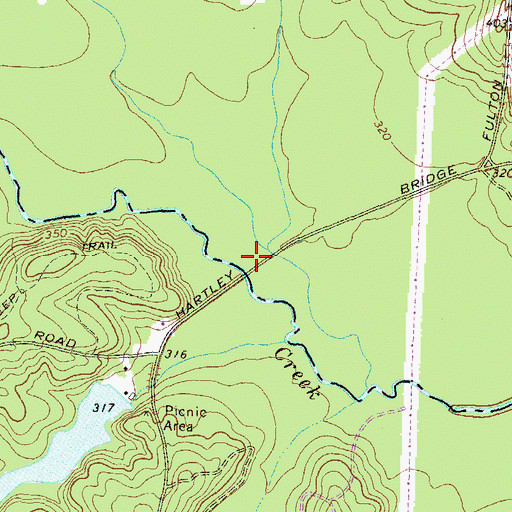 Topographic Map of Hartley Bridges, GA
