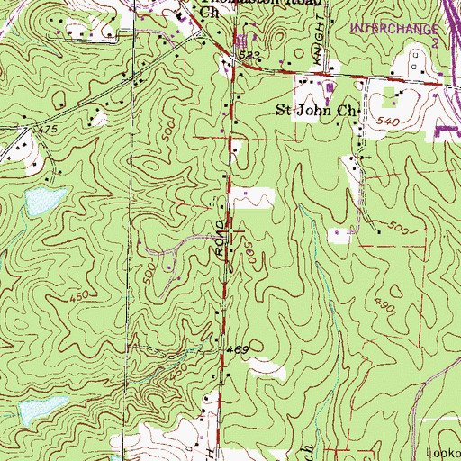 Topographic Map of Hazzard Church, GA