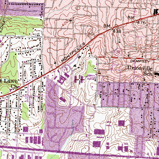 Topographic Map of Henderson Memorial Stadium, GA