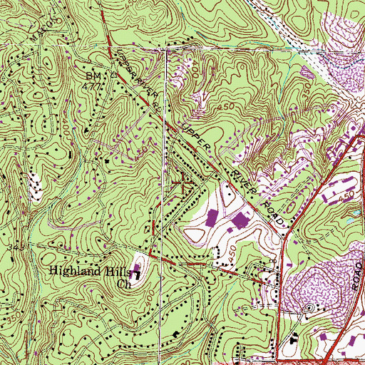 Topographic Map of Heritage Acres, GA