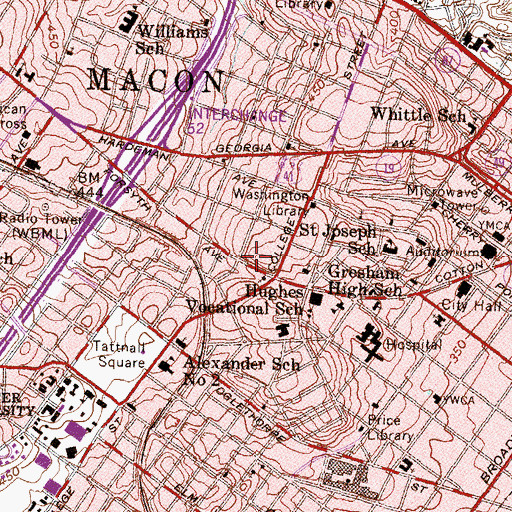 Topographic Map of Heritage Park Hospital, GA
