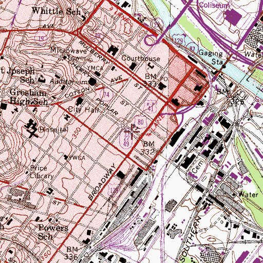 Topographic Map of Hollingsworth Park, GA