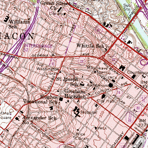 Topographic Map of Holsey Temple Christian Methodist Episcopal Church, GA