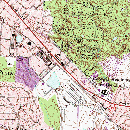 Topographic Map of Ingleside, GA