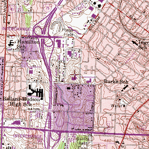 Topographic Map of Ingram-Pye Elementary School, GA
