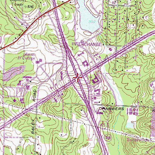 Topographic Map of Interchange 1, GA