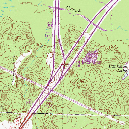 Topographic Map of Interchange 48, GA